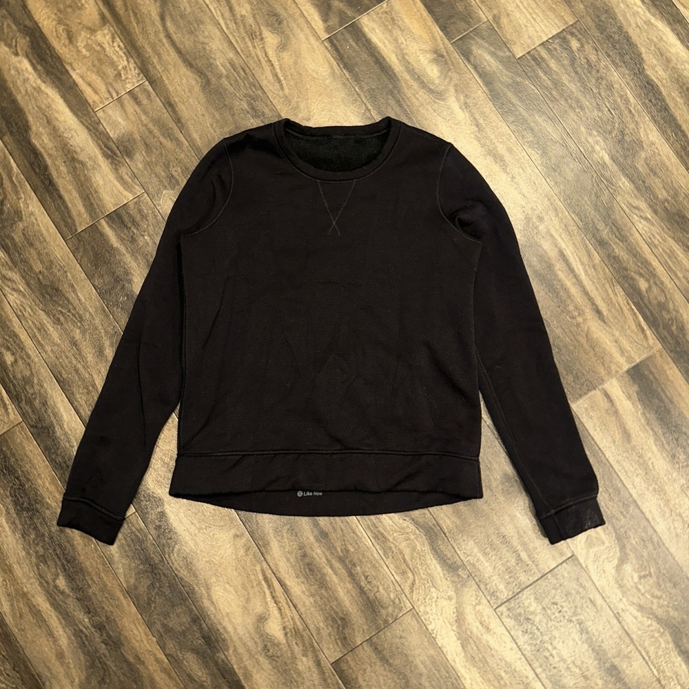 Lululemon Fleece Knit Pullover Sweater Long-Sleeve Athletic Fit Women's 8 Black